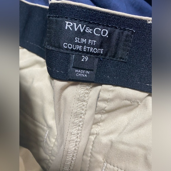 RW&CO Men’s Light Beige Commuter Joggers Slim Fit Size 29x30 - Picture 7 of 8